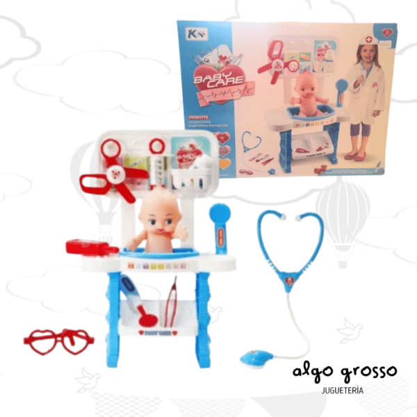 SET BABY CARE DOCTOR - BEBE + ACCESORIOS LUZ Y SONIDO art.15201