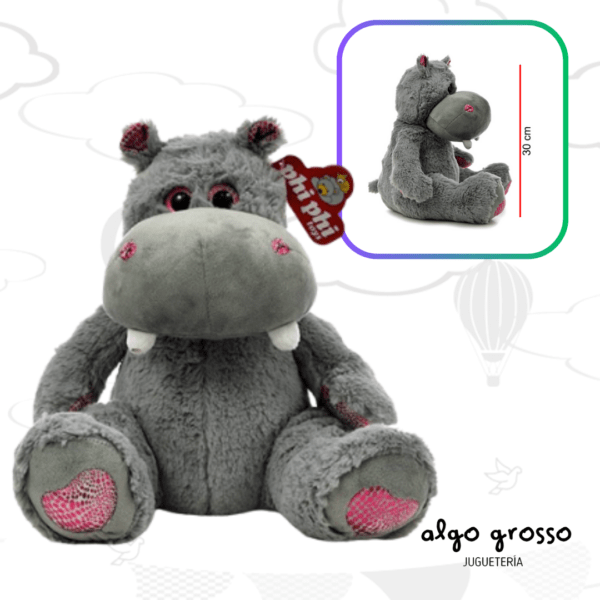 HIPOPOTAMO SENTADO PELUCHE 30CM OJOS GRANDES art.3500