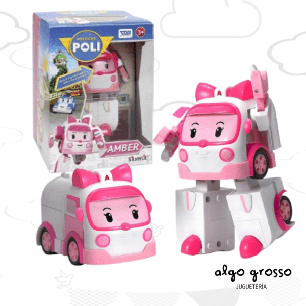 ROBOCAR POLI AUTO ROBOT TRANSFORMABLE ROSA art.4514
