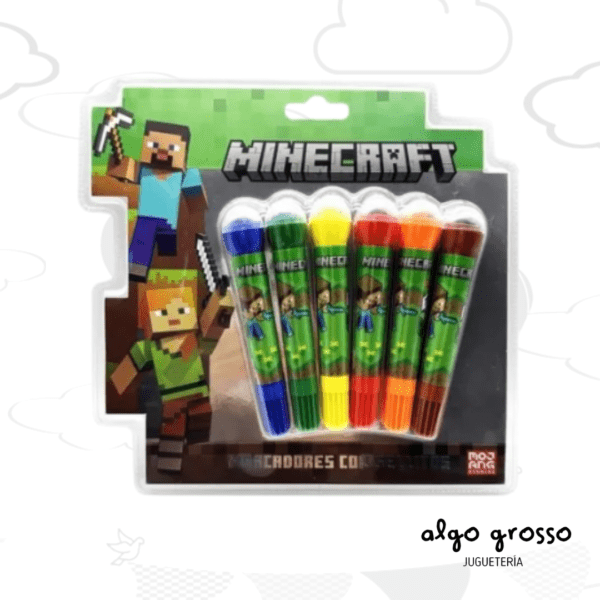 BLOWPEN 6 MARCADORES CON SELLO MINECRAFT art.MI449