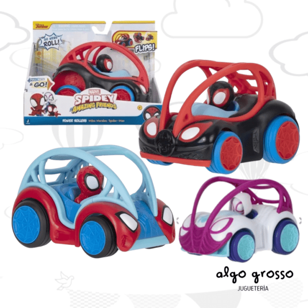 SPIDEY POWER ROLLERS VEHICULO PULL BACK FLIPS art.SNF0162