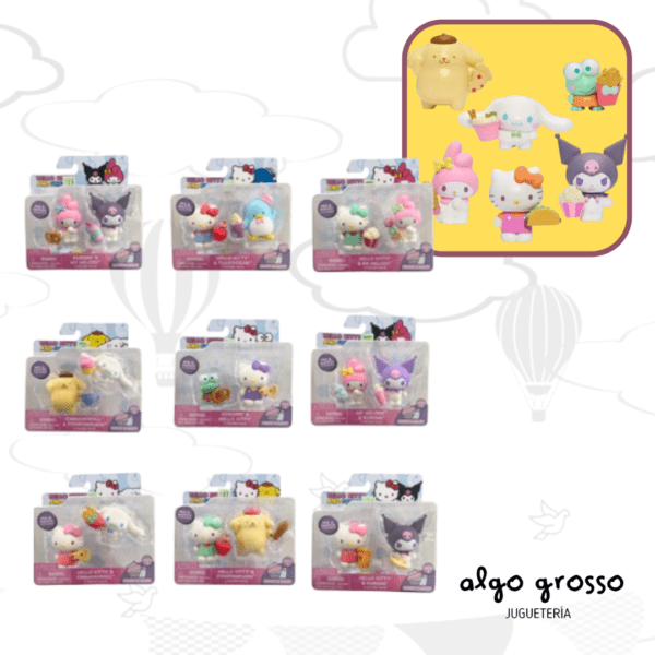 HELLO KITTY AND FRIENDS SET 2 FIGURAS DE 6CM CON ACCESORIOS art.HKT0001