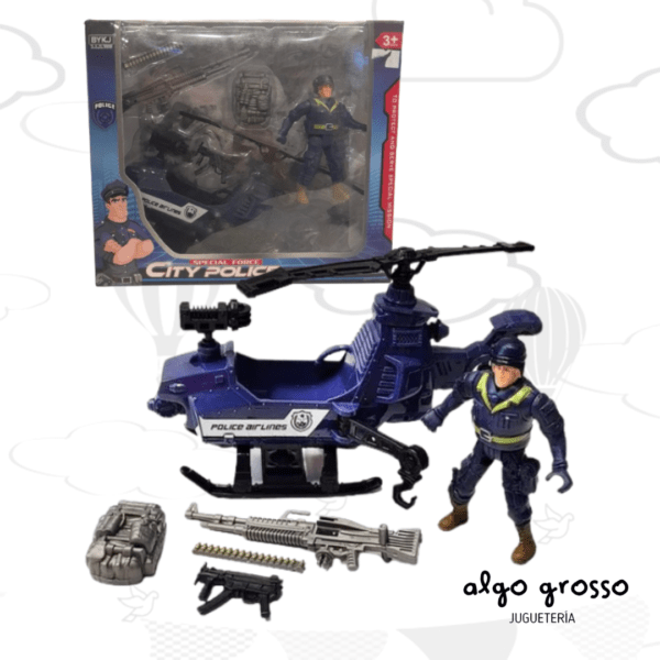 SET CIUDAD POLICIA MUÑECO VEHICULO Y ACCESORIOS art.BL6774
