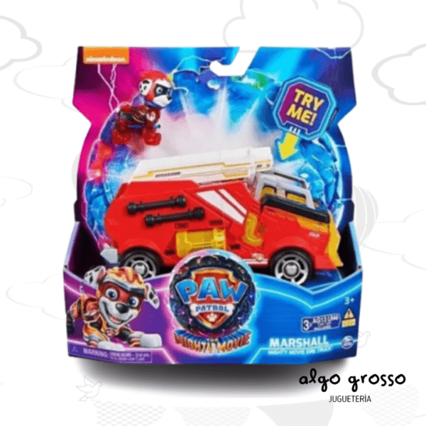 PAW PATROL THE MIGHTY MOVIE VEHICULO CON LUZ Y SONIDO + FIGURA art.17776M - Imagen 4