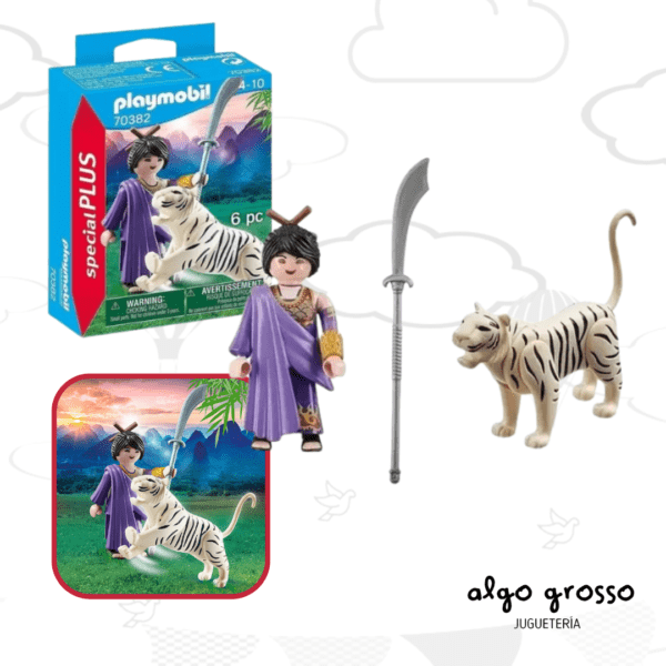 PLAYMOBIL LUCHADOR ASIATICO CON TIGRE art.70382