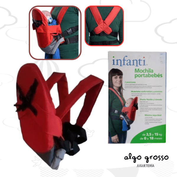 MOCHILA PORTA BEBE INFANTI 2 POSICIONES art.40629
