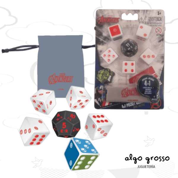 MINI JUEGOS AVENGERS 4 EN 1 - 6 DADOS BLISTER art.AVPG1