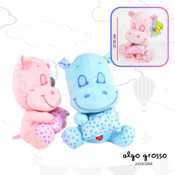 HIPOPOTAMO CON ALMOHADA Y SONIDO 27,5CM art.C7617