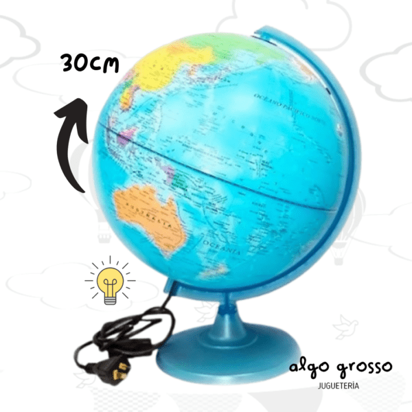 GLOBO TERRAQUEO DE 30CM POLITICO CON LUZ art.307LW