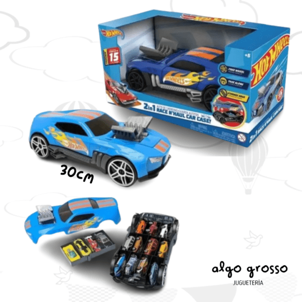 HOT WHEELS 2 EN 1 AUTO Y ESTUCHE GUARDA 15 AUTOS art.HWCC15