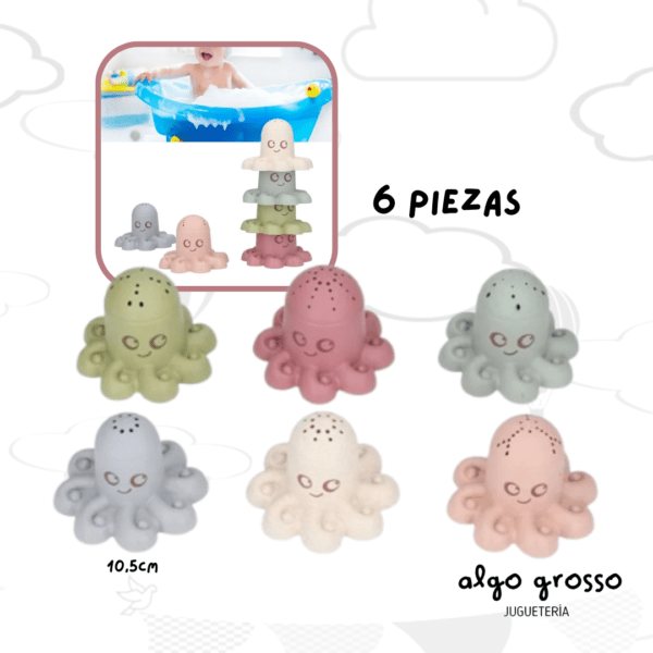 SET PARA EL AGUA 6 PULPOS EN RED - ENCASTRABLE art.13294/163828