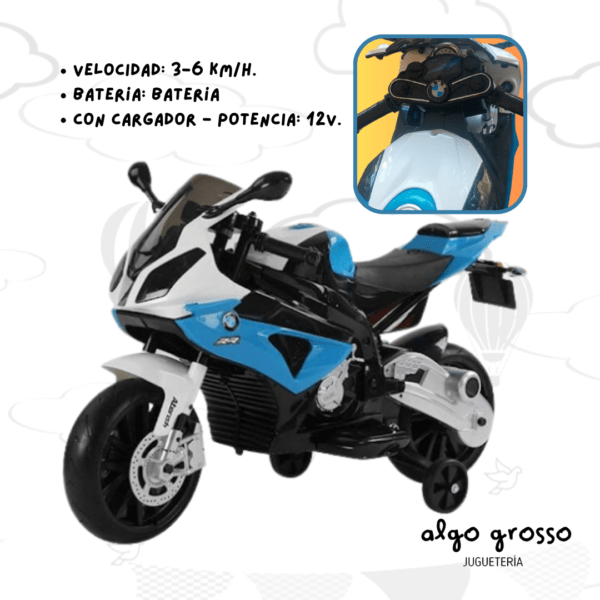 MOTO BMW A BATERIA 12V + RUEDITAS BIEMME art.7009