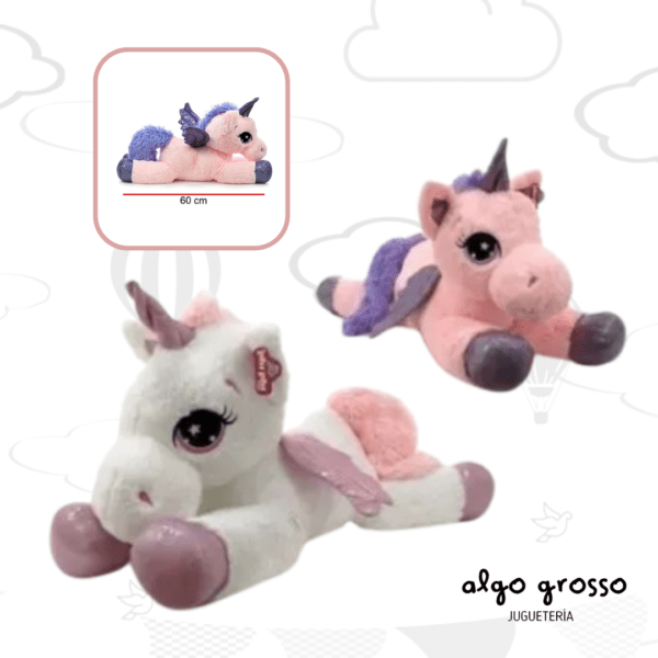 UNICORNIO ECHADO CON ALAS 60CM art.4126