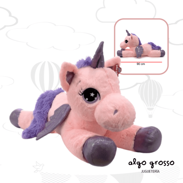 UNICORNIO ECHADO CON ALAS 90CM art.4127