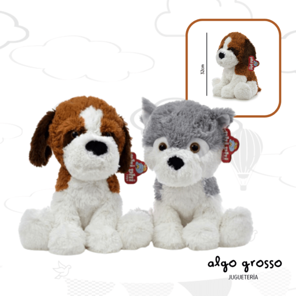 PERRO DE PELUCHE DE 32CM SAN BERNARDO/SIBERIANO art.1703
