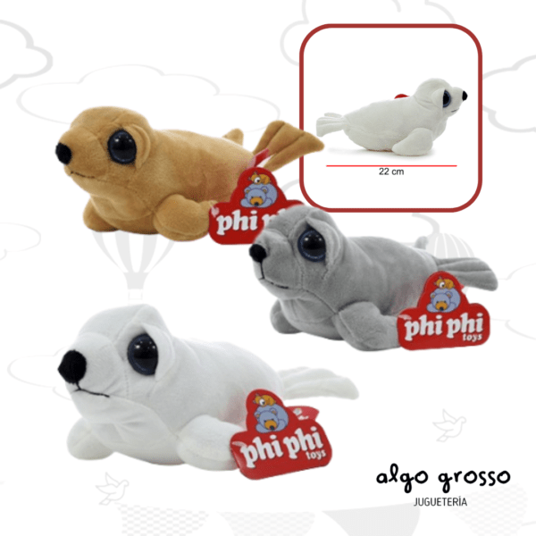 LOBO MARINO DE PELUICHE DE 22CM CON OJOS GRANDES art.2695