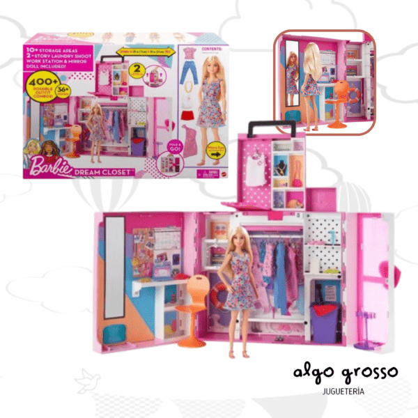 BARBIE CLOSET DESPLEGABLE DE ENSUEÑO + MUÑECA art.HGX57