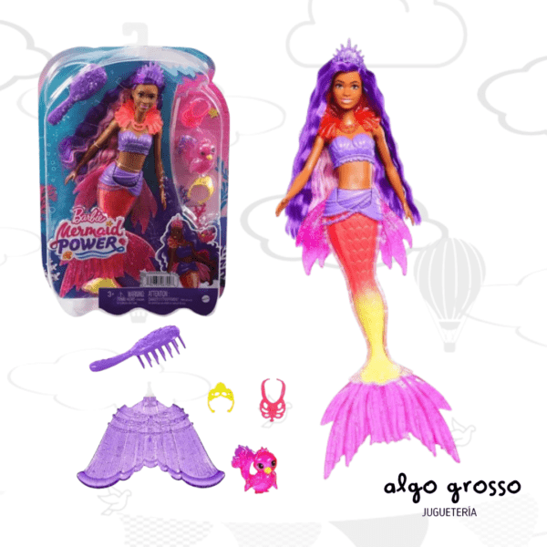 BARBIE MUÑECA SIRENA MERMAID POWER art.HHG51
