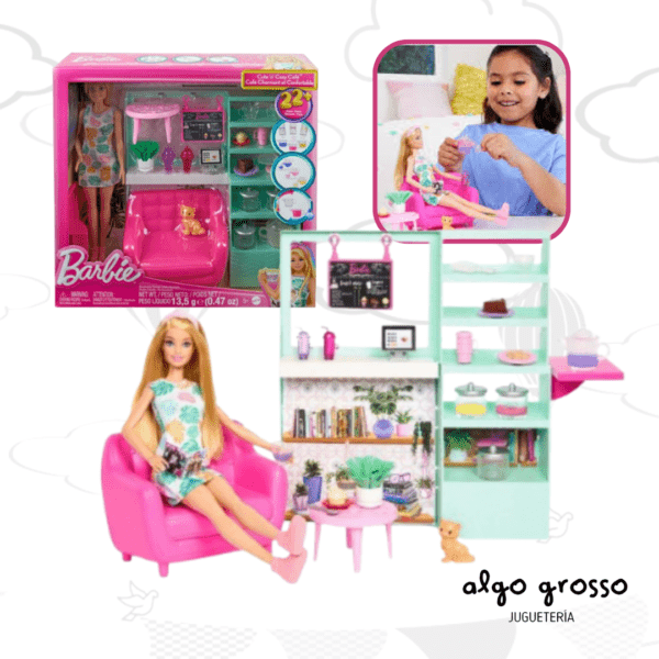BARBIE TIENDA DE CAFE + MUÑECA Y ACCESORIOS art.HKT94