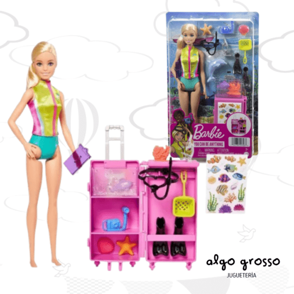 BARBIE MUÑECA YO QUIERO SER BOLOGA MARINA art.HMH26
