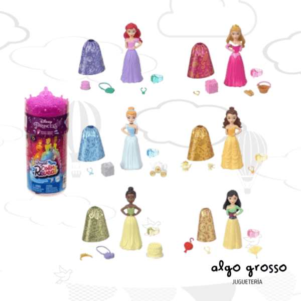 PRINCESAS DISNEY ROYAL COLOR REVEAL 13CM art.HMK83