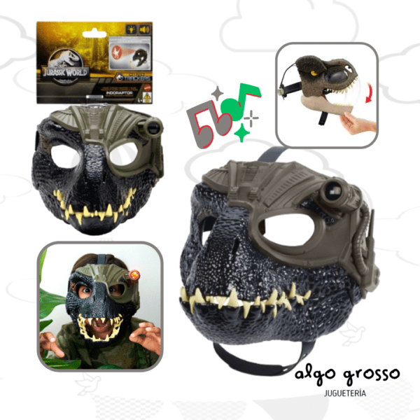 JURASSIC WORLD MASCARA RASTREA Y RUGE - CON LUZ Y SONIDO art.HPH28