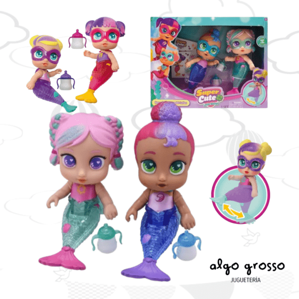 SUPER CUTE MERMAID 2 CUTIES SIRENAS + ACCESORIOS art.SC046/1892