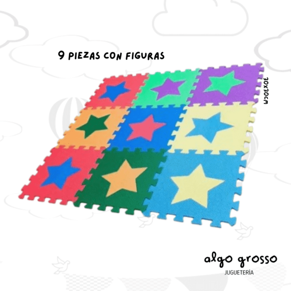 PISO GOMA EVA ESTRELLAS 9 PIEZAS art.93206P
