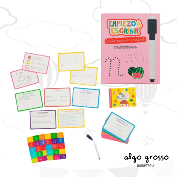 EMPIEZO A ESCRIBIR CURSIVA MAYUSCULA Y MINUSCULA JUEGO CARTAS CON MARCADOR Y BORRADOR art.550