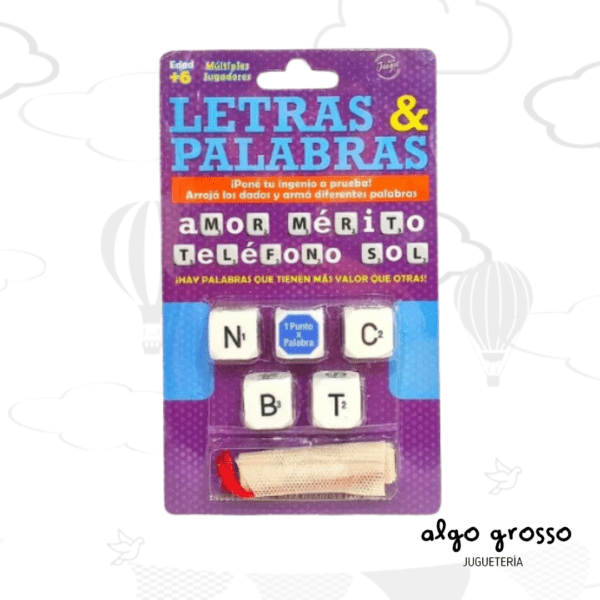 BLISTER DADOS LETRAS Y PALABRAS art.BL003