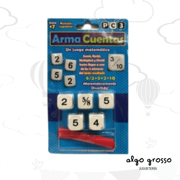 BLISTER DADOS ARMA CUENTAS art.BL001