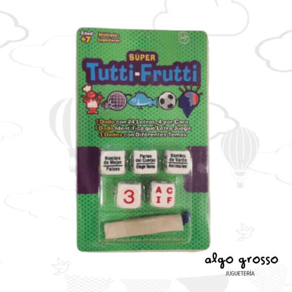 BLISTER DADOS SUPER TUTTI FRUTTI art.BL005