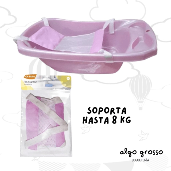 REDUCTOR DE BAÑADERA RED Y TELA ROSA art.OKBB0299