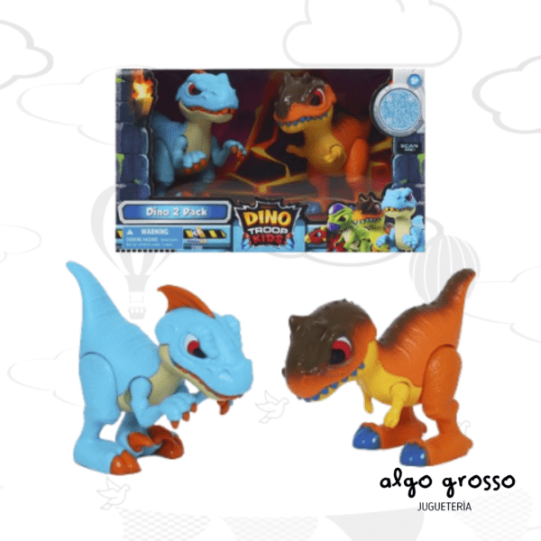 DINO TROOP KIDS 2 DINOSAURIOS RAPTOR Y MEGALOSAURUS art.IK0505
