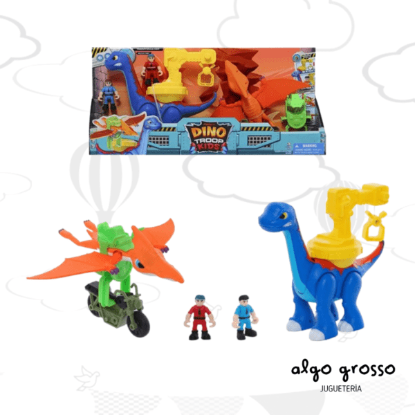 DINO TROOP KIDS DINOSAURIO BRONTOSAURUS Y PTERODACTYL CON SONIDO art.IK0517