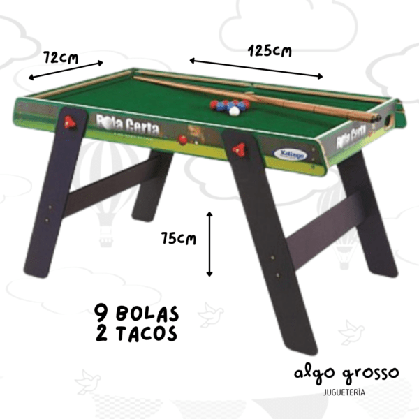 MINI MESA DE POOL - BILLAR DE MADERA art.6714