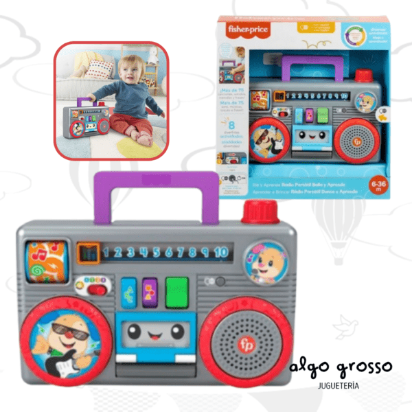FISHER PRICE RADIO PORTATIL BAILA Y APRENDE art.HBB57