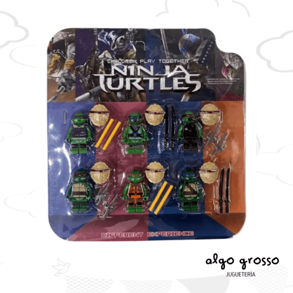 TORTUGA NINJA SIMIL - 6 MUÑECO + ACCESORIOS "ALTERNATIVO"