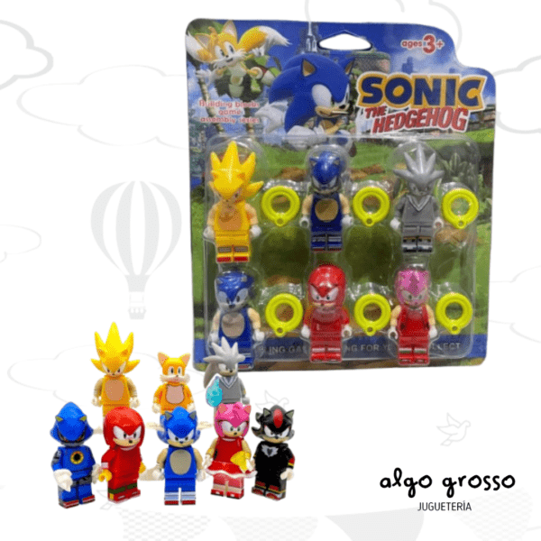 SONIC SIMIL - 6 MUÑECO + ACCESORIOS "ALTERNATIVO"