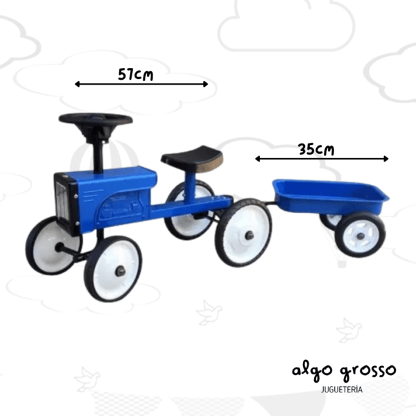 ANDARIN PATA PATA TRACTOR RETRO DE METAL CON CARRITO art.6001