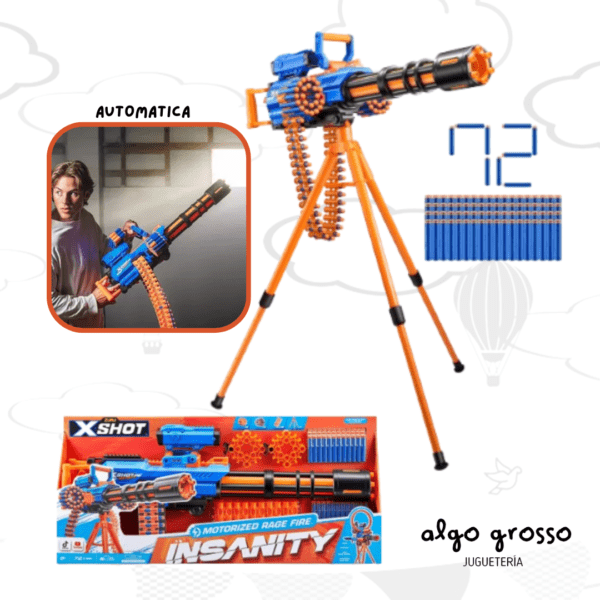 XSHOT INSANITY MOTOR RAGE FIRE DE 83 CM LANZA DARDOS "ZURU" art.36605/7477