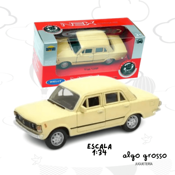 FIAT 125P AUTO COLECCION 1:34  WELLY PULL BACK art.42399CW