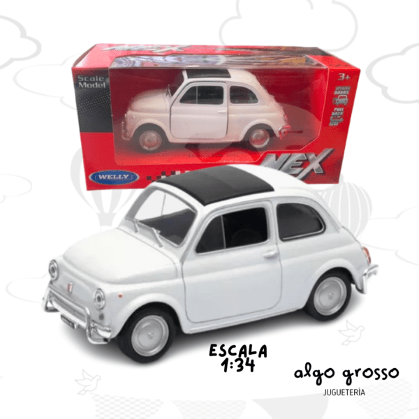 NUOVA FIAT 500 AUTO COLECCION 1:34  WELLY PULL BACK art.43606CW