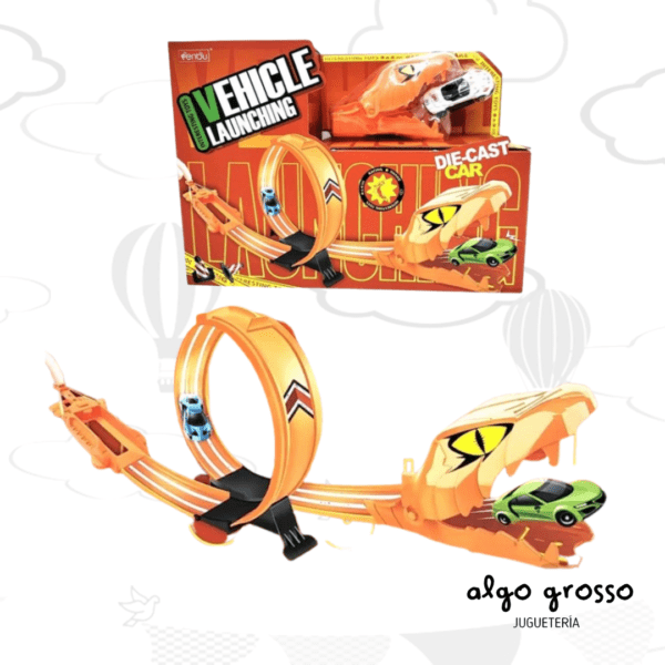 LANZADOR PISTA SERPIENTE + AUTO Y GIRO "LOOP" art.A201143