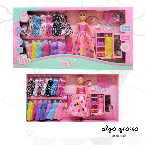MUÑECA CON ROPA Y ACCESORIOS TINY FASHION art.53476