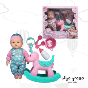 BABY TINY HORA DE JUGAR BEBE DE 31CM CON CABALLO MECEDOR + ACCESORIOS art.53725