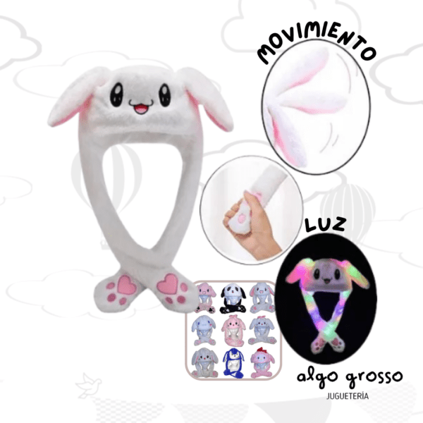 GORRO PELUCHE CON LUZ MUEVE OREJAS art.855219