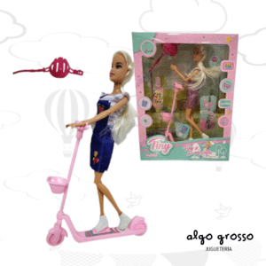 TINY MUÑECA DE 29CM Y SU MONOPATIN + ACCESORIOS art.54925