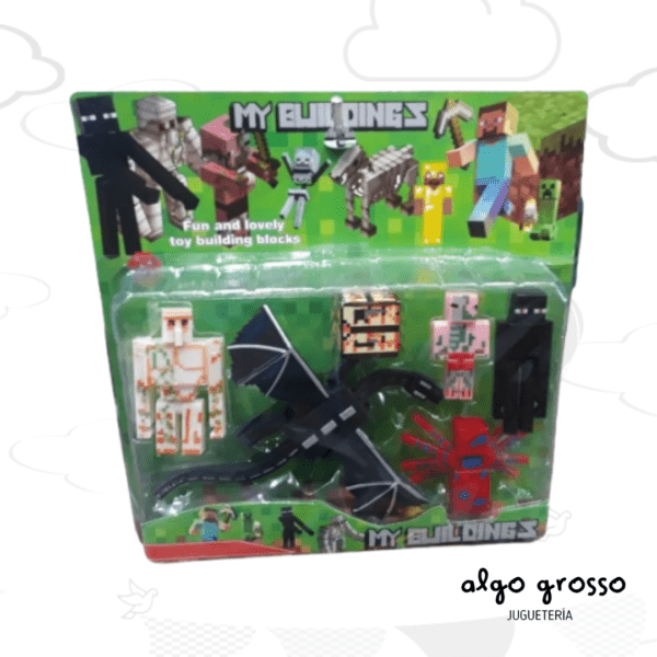MINECRAFT SET 5 FIGURAS + ACCESORIOS "ALTERANTIVO" art.2251