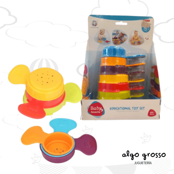 SET MINI TORRE APILABLE JUEGO BAÑO BEBE 6 PIEZAS art.163933